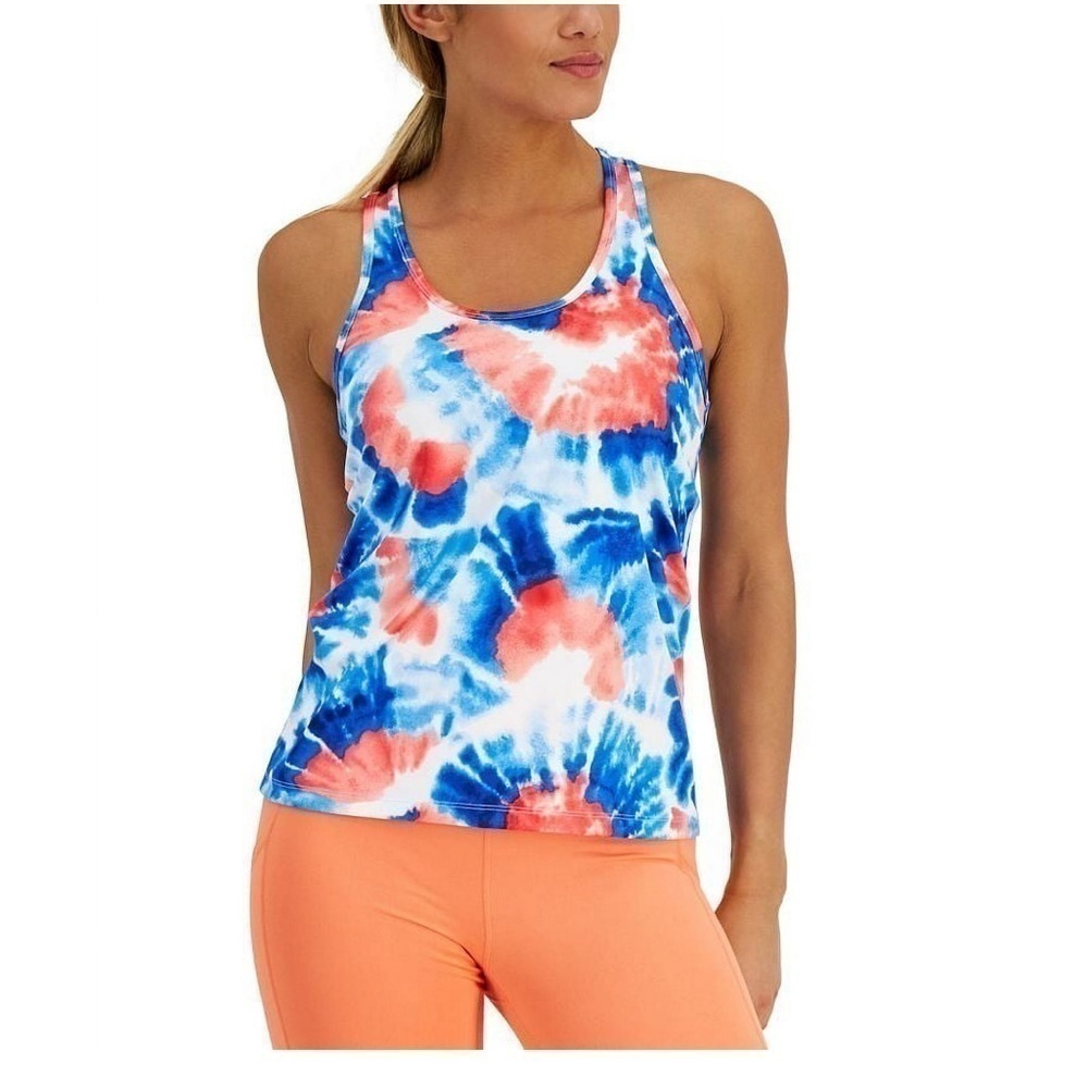 ID Ideology Women's Tie Dye Racerback Tank, sleeveless shirt Blue